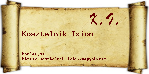 Kosztelnik Ixion névjegykártya
